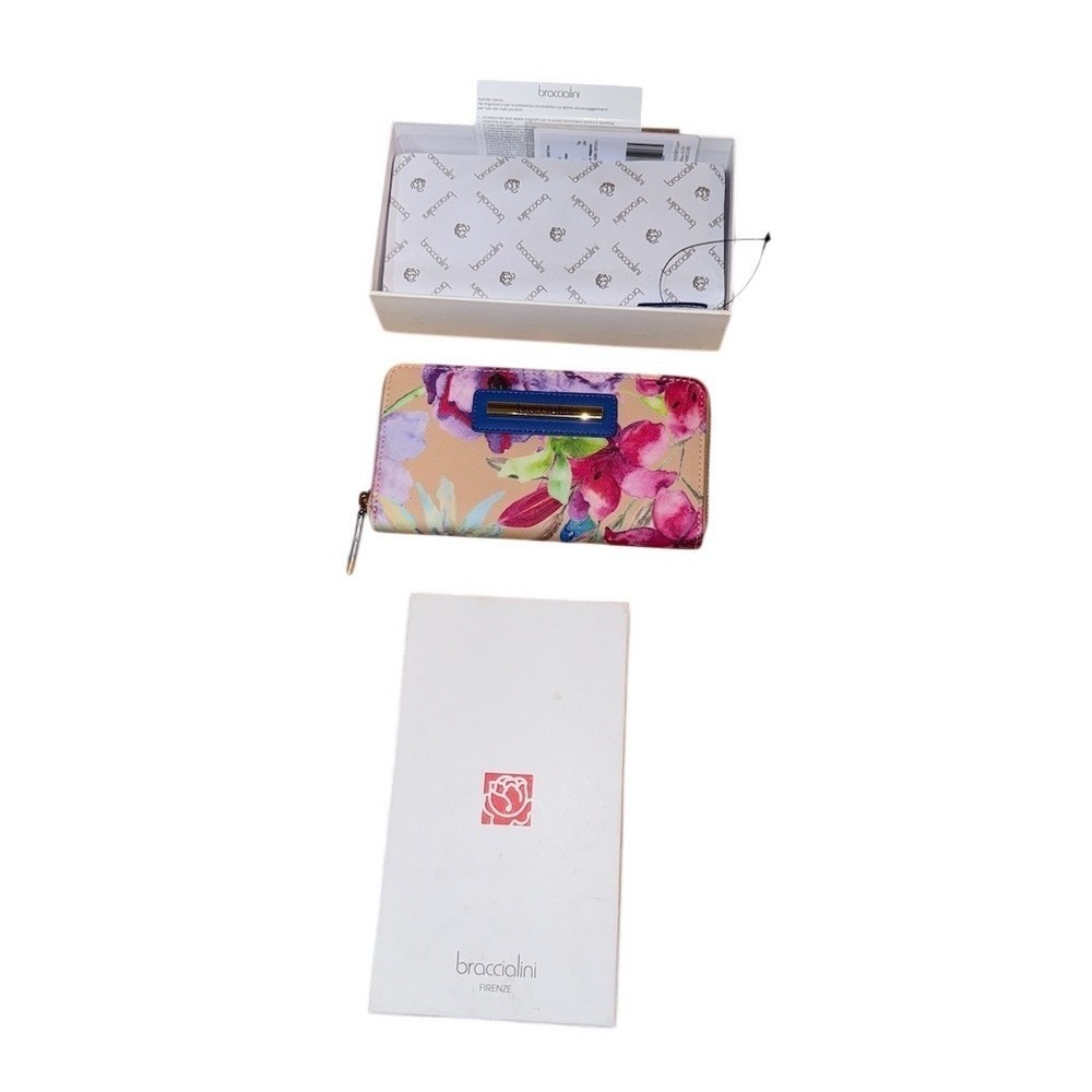 Braccialini Firenze Cristina zip-around continental wallet Floral tan B11505-126